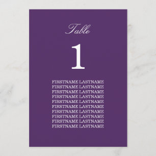 Noms d'invités Carte de table pourpre foncé