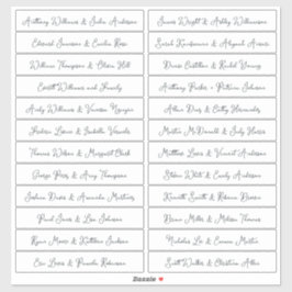 Noms d'invités de script manuscrits Étiquette blan