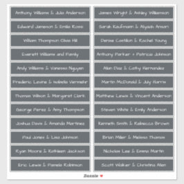 Noms d'invités de script manuscrits Étiquettes Off