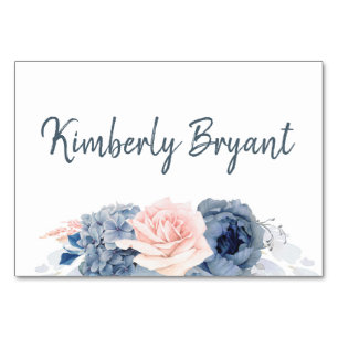 Noms individuels Cartes de table bleu poussiéreux