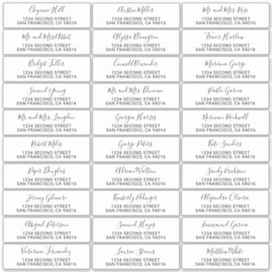 Noms manuscrits Mariage Étiquettes de adresse invi
