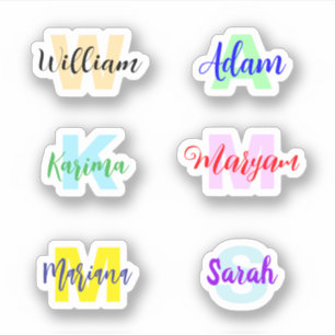 Noms monogrammes, Stickers imperméables transparen