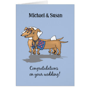 Noms personnalisés Dachshunds Chiens Mariage Félic