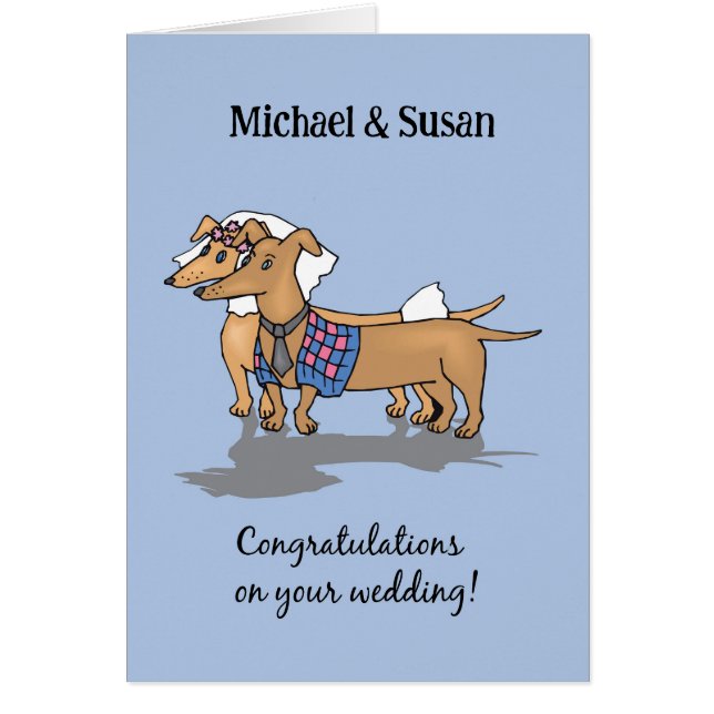 Noms personnalisés Dachshunds Chiens Mariage Félic (Devant)
