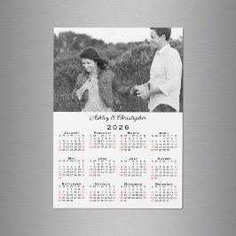 Noms photo personnalisés 2026 Calendrier Magnet
