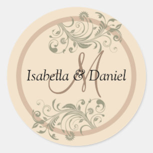 Noms Stickers Cadeau Mariage Monogram Bride Groom