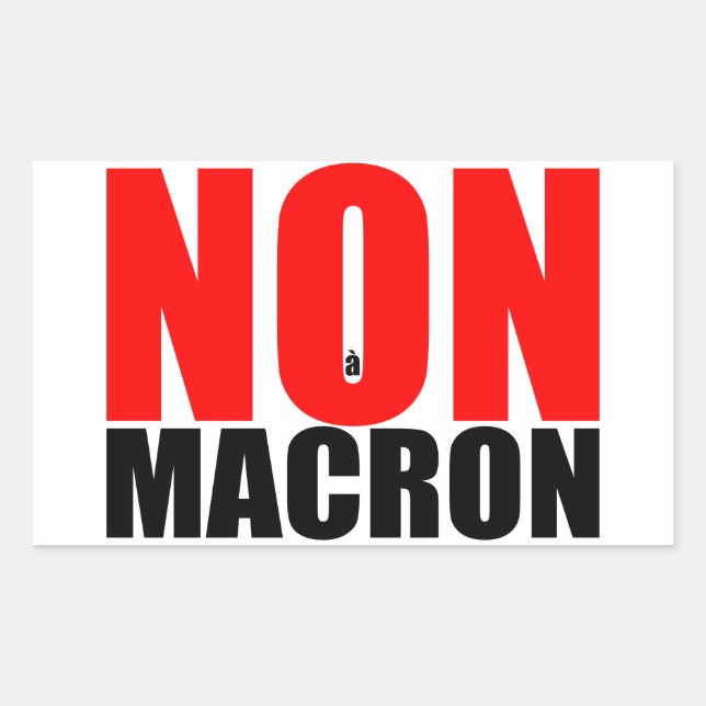 NON à MACRON Aufkleber Rektangulaire (Vorderseite)
