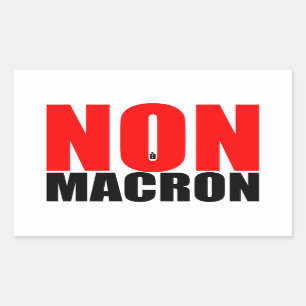 NON à MACRON Aufkleber Rektangulaire