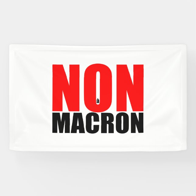 NON à MACRON Außenbanner Banner (Horizontal)