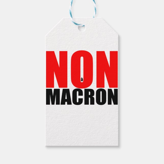 NON à MACRON Geschenkanhänger (Vorderseite)