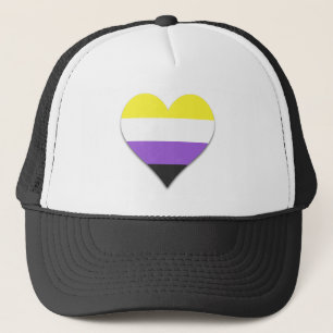 Non-binäre Pride-Heart-Trucker-Mütze Truckerkappe