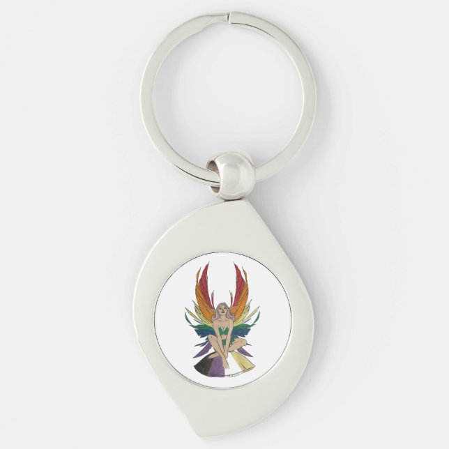 Non-binary Faerie Schlüsselanhänger (Vorderseite)