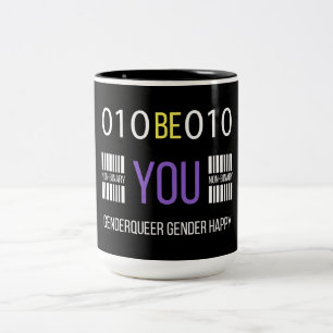 Non-Binary Genderqueer Happy Coffee Tasse