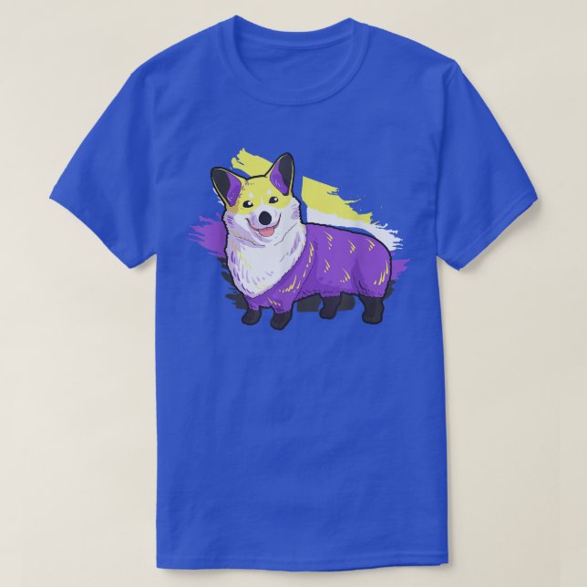 Non-binary Gifts, Non-binary Corgi, Lgbt Agender S T-Shirt (Design vorne)