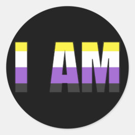 Non-Binary Pride I AM Classic Round Sticker