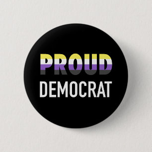 Non-Binary-Proud-Demokrat Button