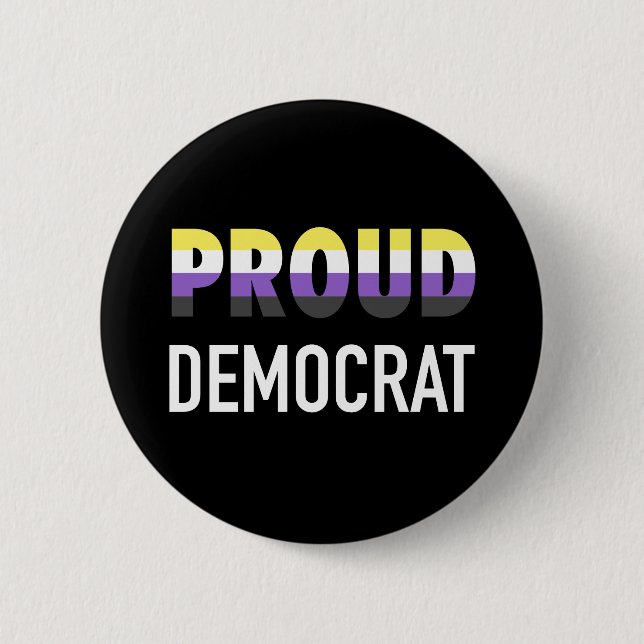 Non-Binary-Proud-Demokrat Button (Vorderseite)