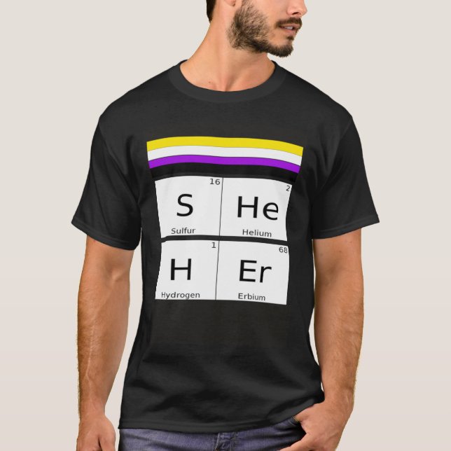 Non-Binary SHEHER Gender Pronouns Preference Ident T-Shirt (Vorderseite)