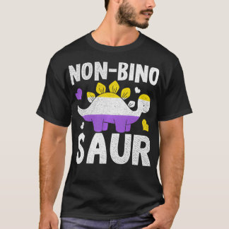Non Bino Saur Dinosaurier Aagender Binärpullove T-Shirt