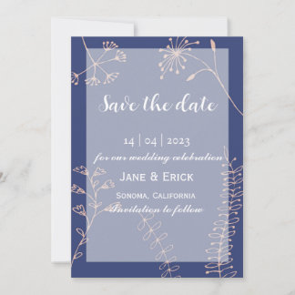 Non Foto Simple Blue Wild Blume Save The Date