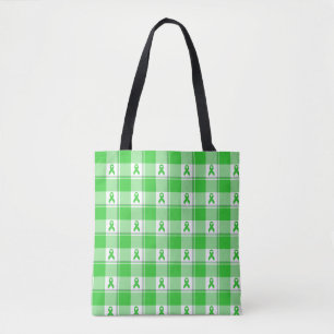 Non-Hodgkin-Lymphom-Bewusstseins-Kariert-Limetteng Tasche