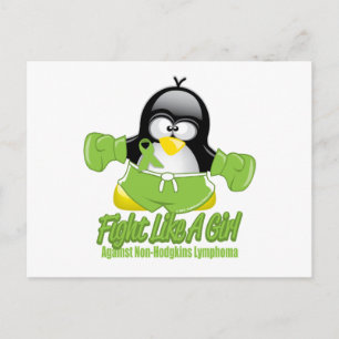 Non-Hodgkin-Lymphom Kämpfen Pinguin Postkarte