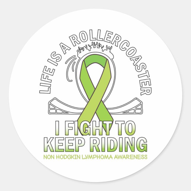 Non hodgkin lymphoma cancer awareness lime ribbon runder aufkleber (Vorderseite)