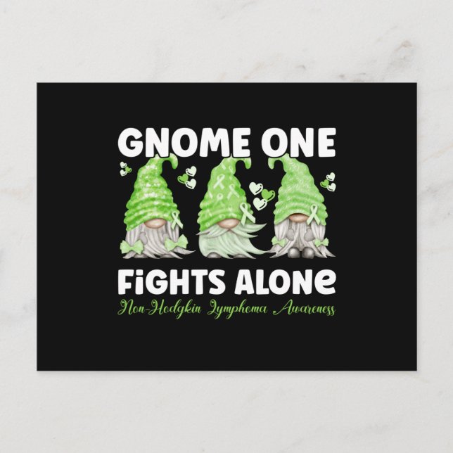 Non Hodgkin Lymphoma Cancer Lime Ribbon Gnome Postkarte (Vorderseite)