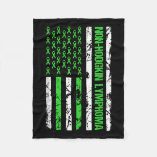 Non Hodgkin Lymphoma Flag Linse Green Ribbon Fleecedecke
