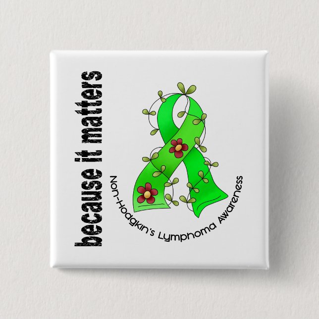 Non-Hodgkins Lymphom-Blumen-Band 3 Button (Vorderseite)