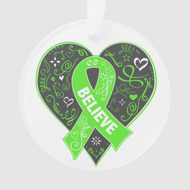 Non-Hodgkins Lymphom glauben Band-Herzen Ornament (Vorderseite)