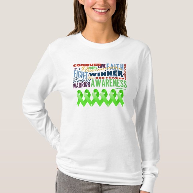 Non-Hodgkins Lymphom-inspirierend Wörter T-Shirt (Vorderseite)