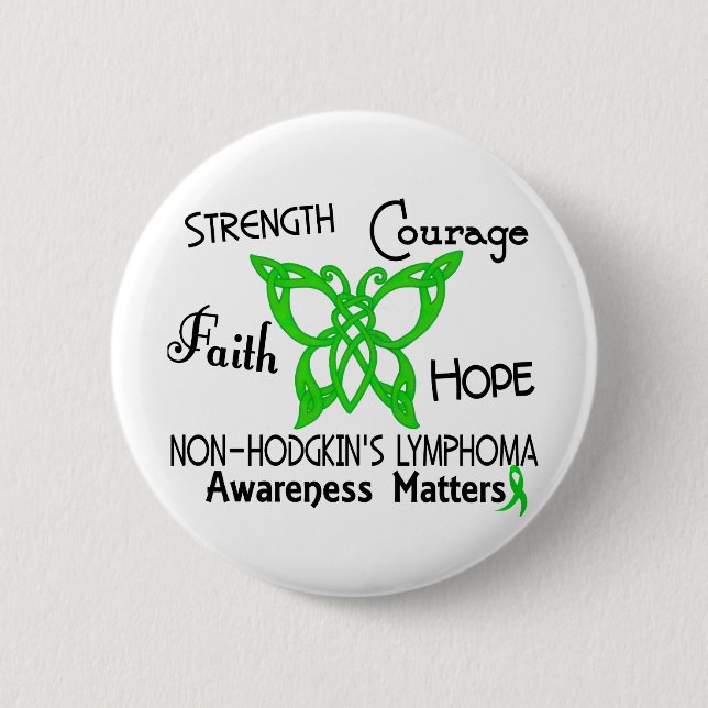 Non-Hodgkins Lymphom-keltischer Schmetterling 3 Button (Vorderseite)