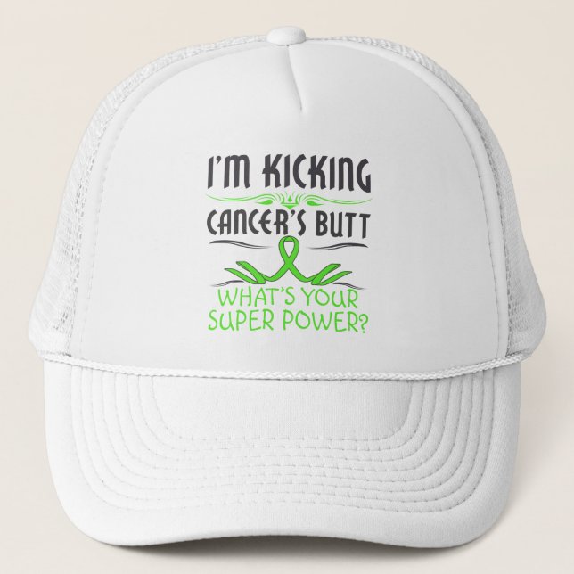Non-Hodgkins Lymphom Kicking Cancer Hintern Truckerkappe (Vorderseite)
