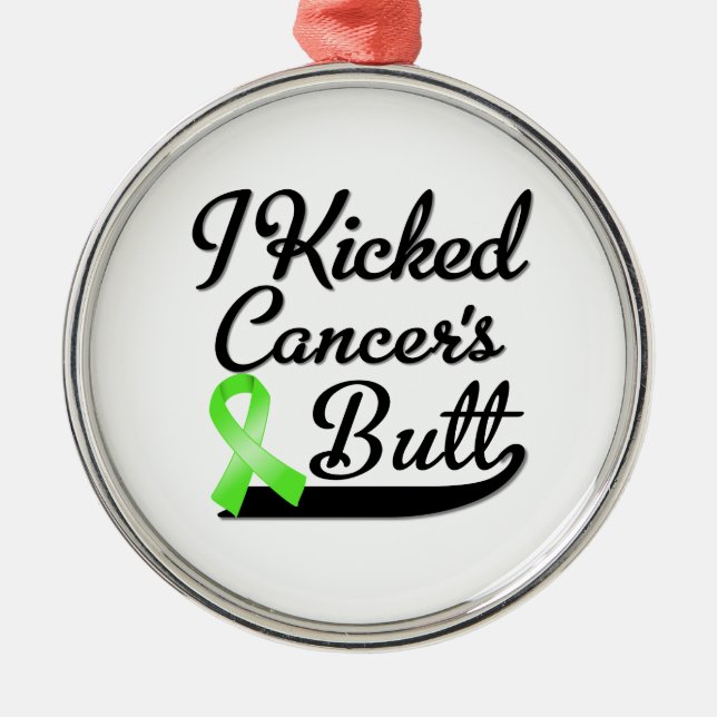 Non-Hodgkins Lymphom Krebs I Kickter Hintern Ornament Aus Metall (Vorne)