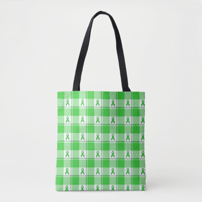 Non-Hodgkin's Lymphoma Awareness Plaid Lime Green Tasche (Vorderseite)