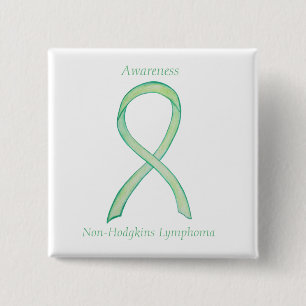 Non-Hodgkins Lymphoma Lime Green Ribbon Button