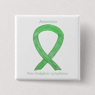 Non-Hodgkins Lymphoma Lime Green Ribbon Buttone Button