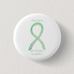 Non-Hodgkins Lymphoma Lime Green Ribbon Buttone Button