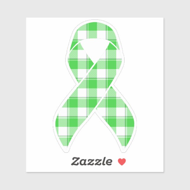 Non-Hodgkin's Lymphoma Plaid Green Ribbon Aufkleber (Blatt)