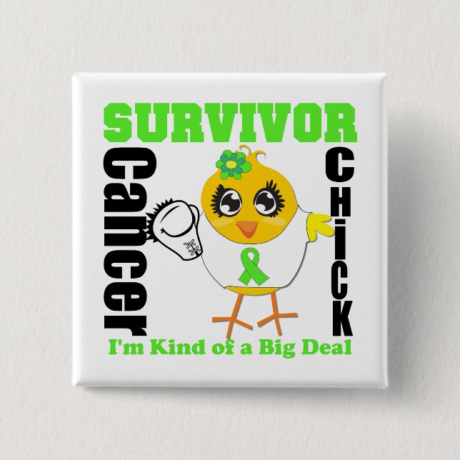 Non Hodgkins Lymphoma Survivor Chick Ribbon Button (Vorderseite)