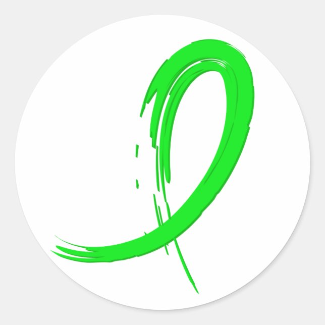 Non-Hodgkin's Lymphoma's Lime Green Ribbon A4 Runder Aufkleber (Vorderseite)