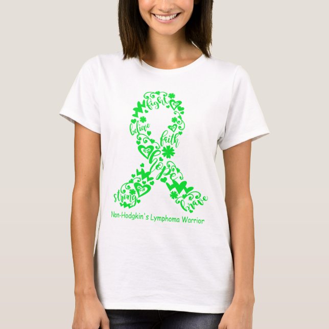 Non-Hodgkin's Lymphooma Awareness Ribbon Support T-Shirt (Vorderseite)