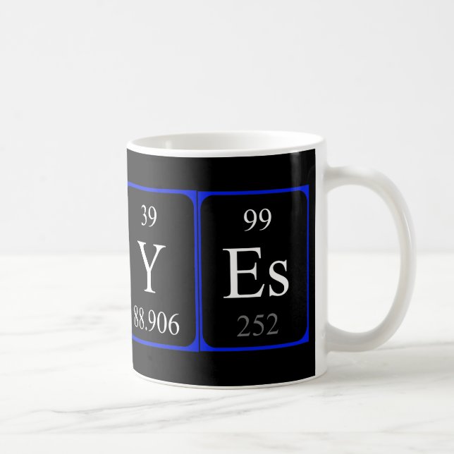Non/Oui, tasse de mots de table périodique (Droite)