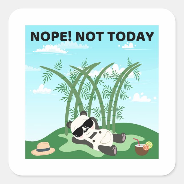 Non ! Pas aujourd'hui Sticker Carré Pun (Devant)