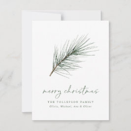 Non Photo Christmas Simple Watercolor Greenery Feiertagskarte