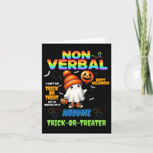 Non-verbyl Ausome Trick-or-Treater Halloween Autis Karte