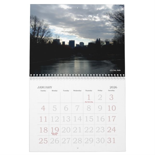 Non votre calendrier moyen de New York City (Jan 2026)