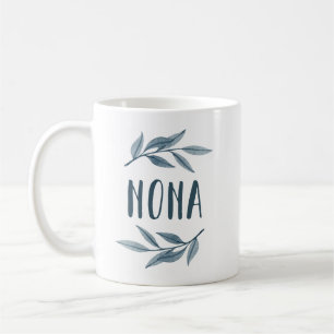 Nona Griechische Godmuttermutter-Tasse mit Blätter Kaffeetasse