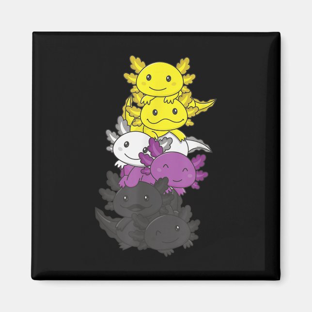 Nonbinär-Flagge Non Binary Pride LGBTQ Axolotl _1  Magnet (Vorne)